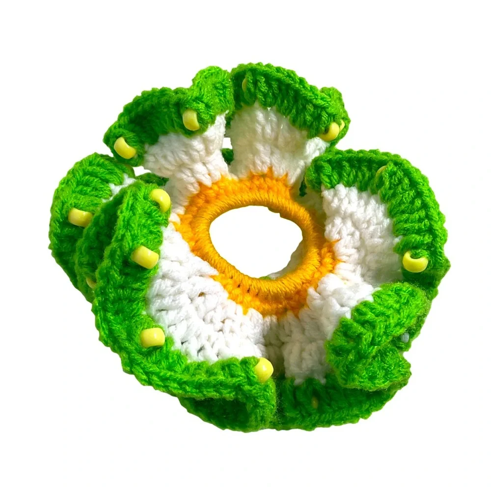 Hair Scrunchie XL daisy crochet